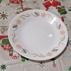 Corelle Peach and Green Floral Dinner Plate 7" One Plate